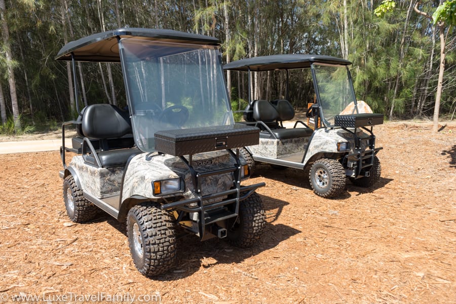 Off-road golf carts on Lanai