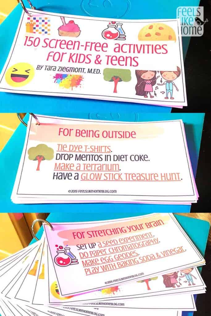 A collage of activity cards