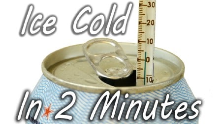 A thermometer in a can of soda pop