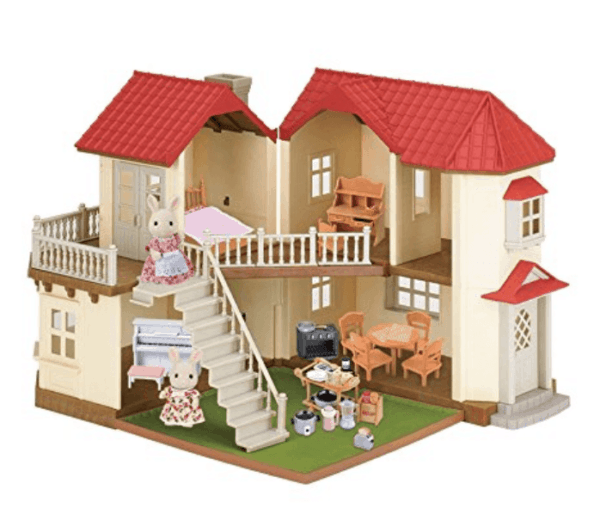 A close up of a doll house